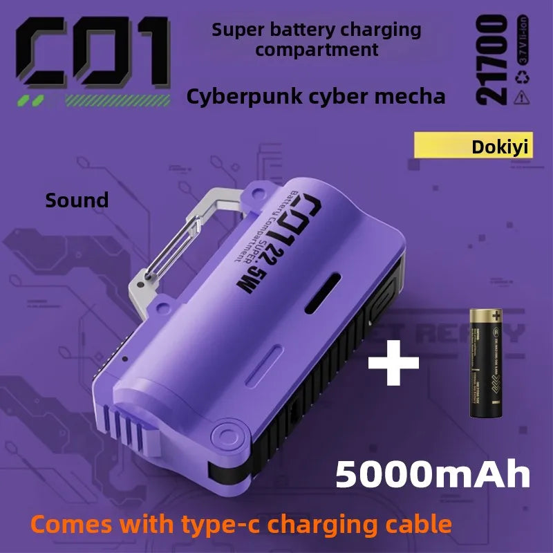 22.5W bidirectional fast charging outdoor power bank, replaceable battery, fast charging portable 5000mAh mini mobile power bank