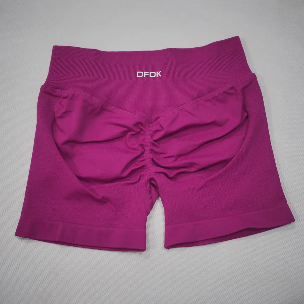 DFDK 2026 New Women Scrunch Butt Yoga Shorts High Waist Hip Lifting Push Up Squat Proof Sports Shorts Gym Workout Running Fitnes