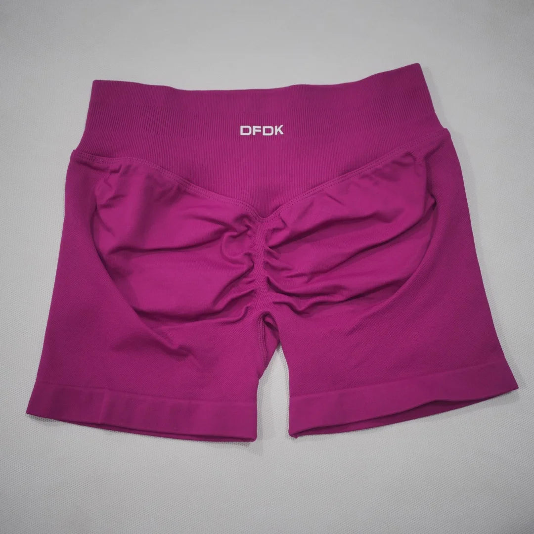 DFDK 2026 New Women Scrunch Butt Yoga Shorts High Waist Hip Lifting Push Up Squat Proof Sports Shorts Gym Workout Running Fitnes