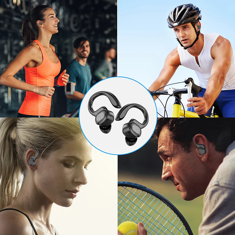 Wireless Bluetooth Headphones Bone Conduction Noise Reduction HiFI Stereo Effects Waterproofing Headset with Mic for Run Walk