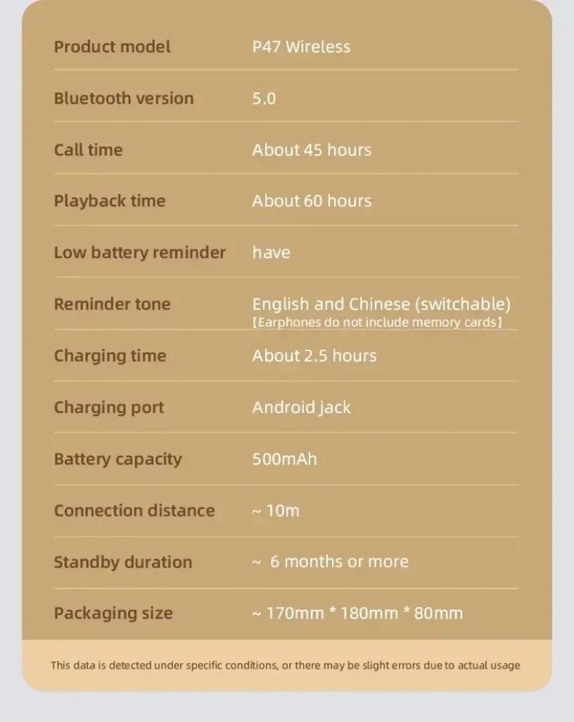 Wireless Headset Bluetooth 5.0 Foldable Sport Over Ear Headphones Stereo Bass Earphone for Running Gaming Phone Tablet