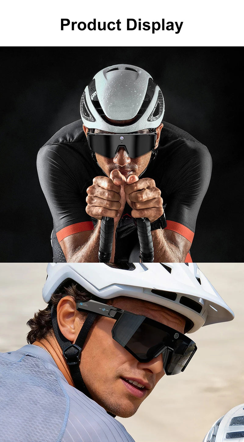 Cycling Smart Camera Glasses 800MP Photochromic Smart Glasses Bluetooth Calling Photo Video ChatGPT Music Translation