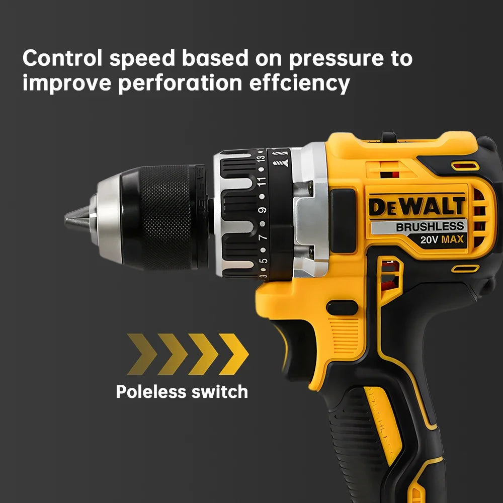 Dewalt DCD796 Wireless Brushless Impact Drill Power Tool 20V Battery Lightweight LED Light Electric Drilling tool