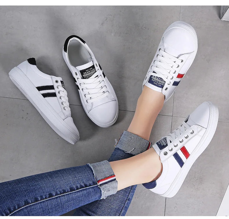 2026 Spring/Summer Autumn/Winter Casual Women's Leather Shoes White Flat Bottom Soft soled Breathable Sneakers Running Shoes