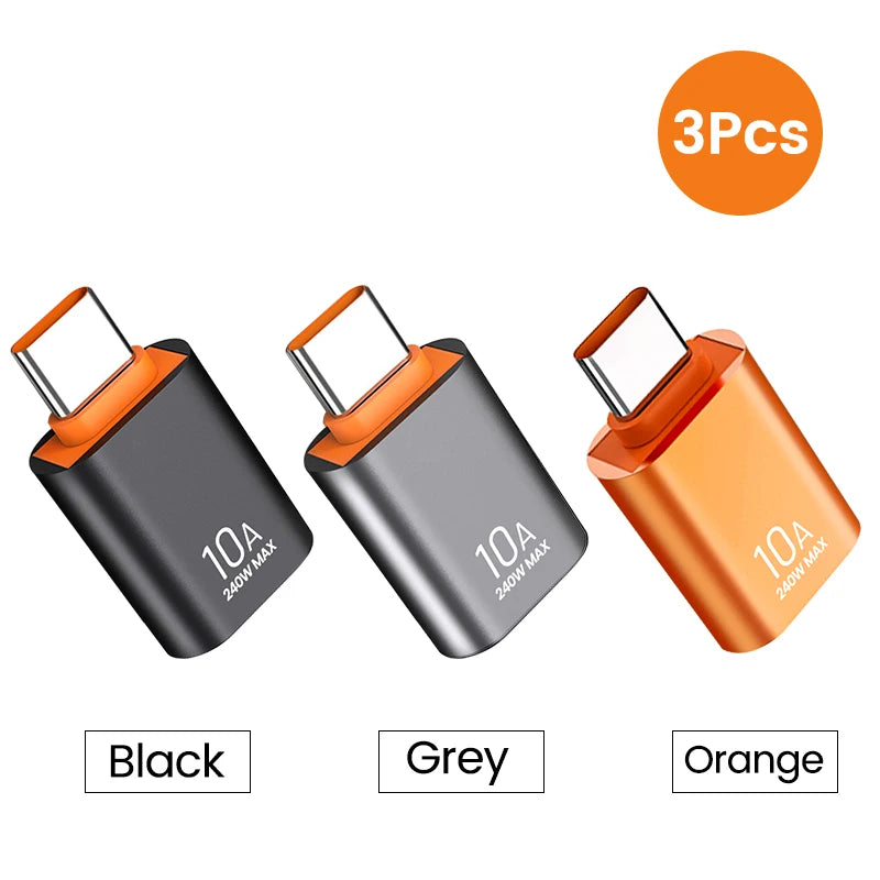 6pcs 10A OTG USB 3.0 To Type C Adapter USB Female To Type c Male Fast Charging Converter USB to Type C OTG For Xiaomi Laptop PC