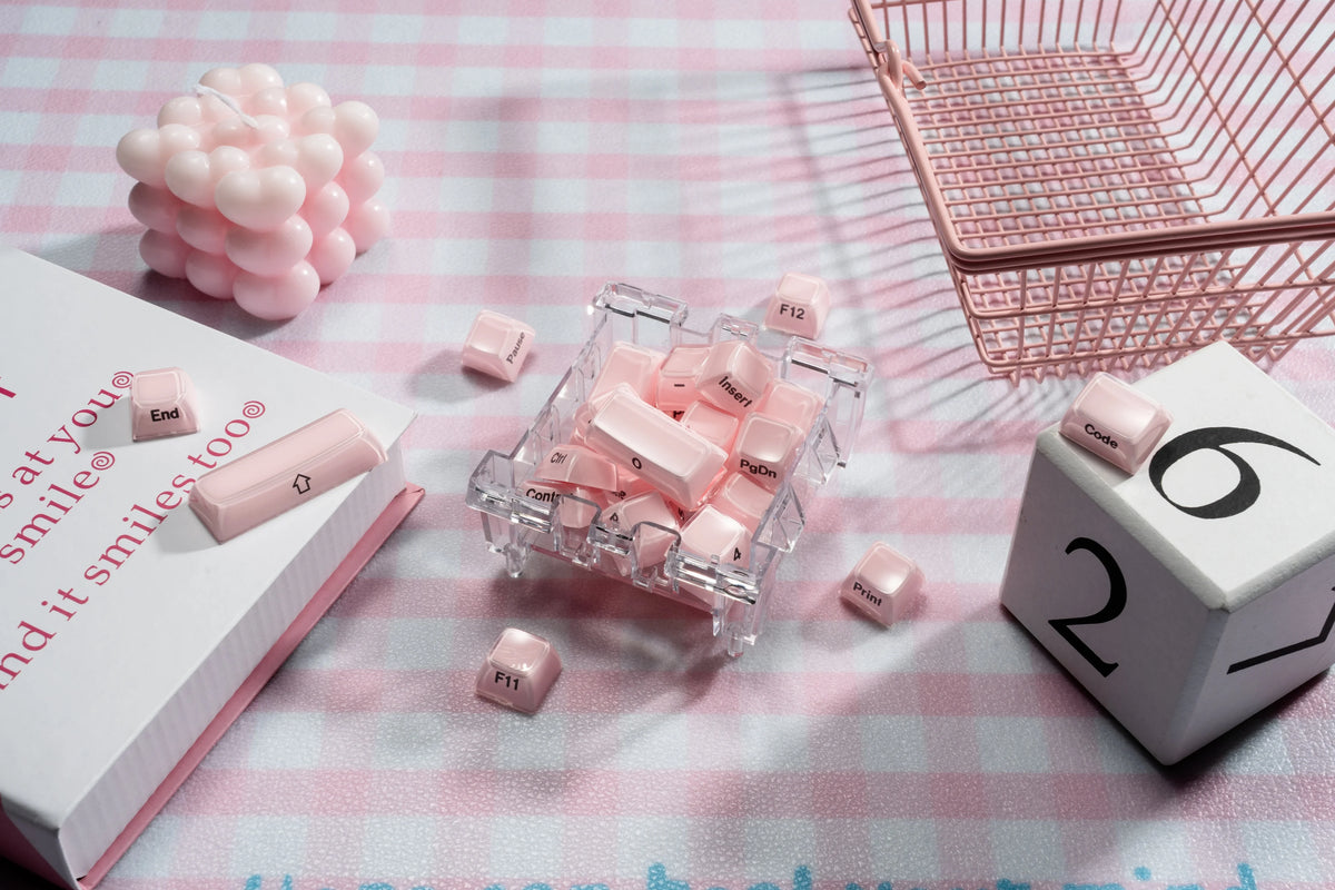XVX Jelly Crystal Keycaps Side Print Pink/Blue 113keys Double Shote DIY Mechanical Keyboard OEM Profile Translucent Keycaps