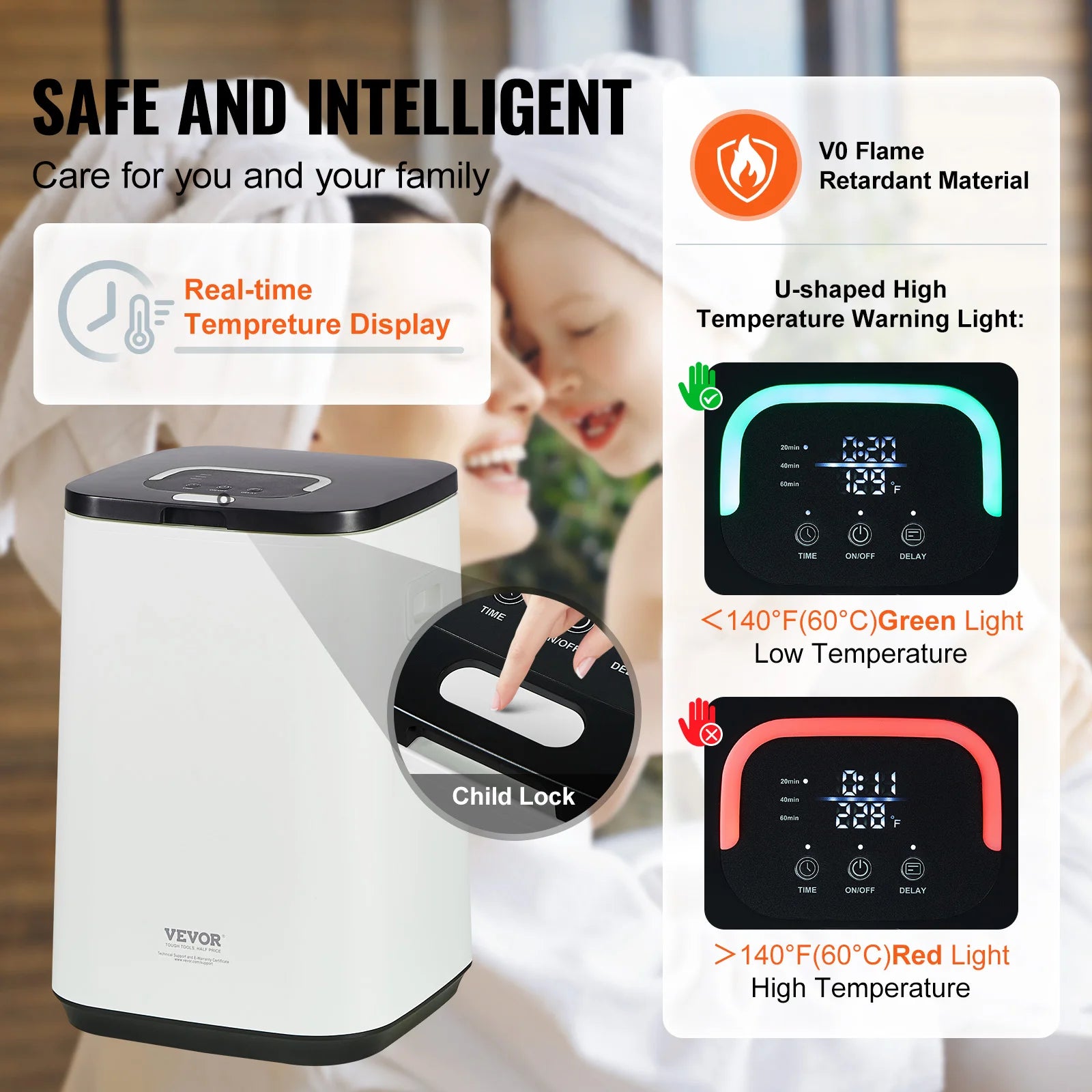 SucceBuy Towel Warmer 20L/25L/35L Towel Warmer Bucket with Auto Shut Off Child Lock LED Screen for Bathroom Spa Bathrobe Blanket