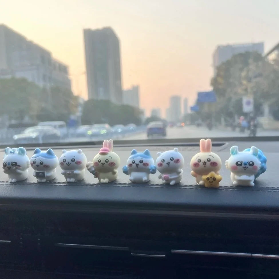 Cute Momonga Hachiware Mini figurine cute cartoon Chiikawa Usagi in-vehicle ornament desktop trinket gifts for girls