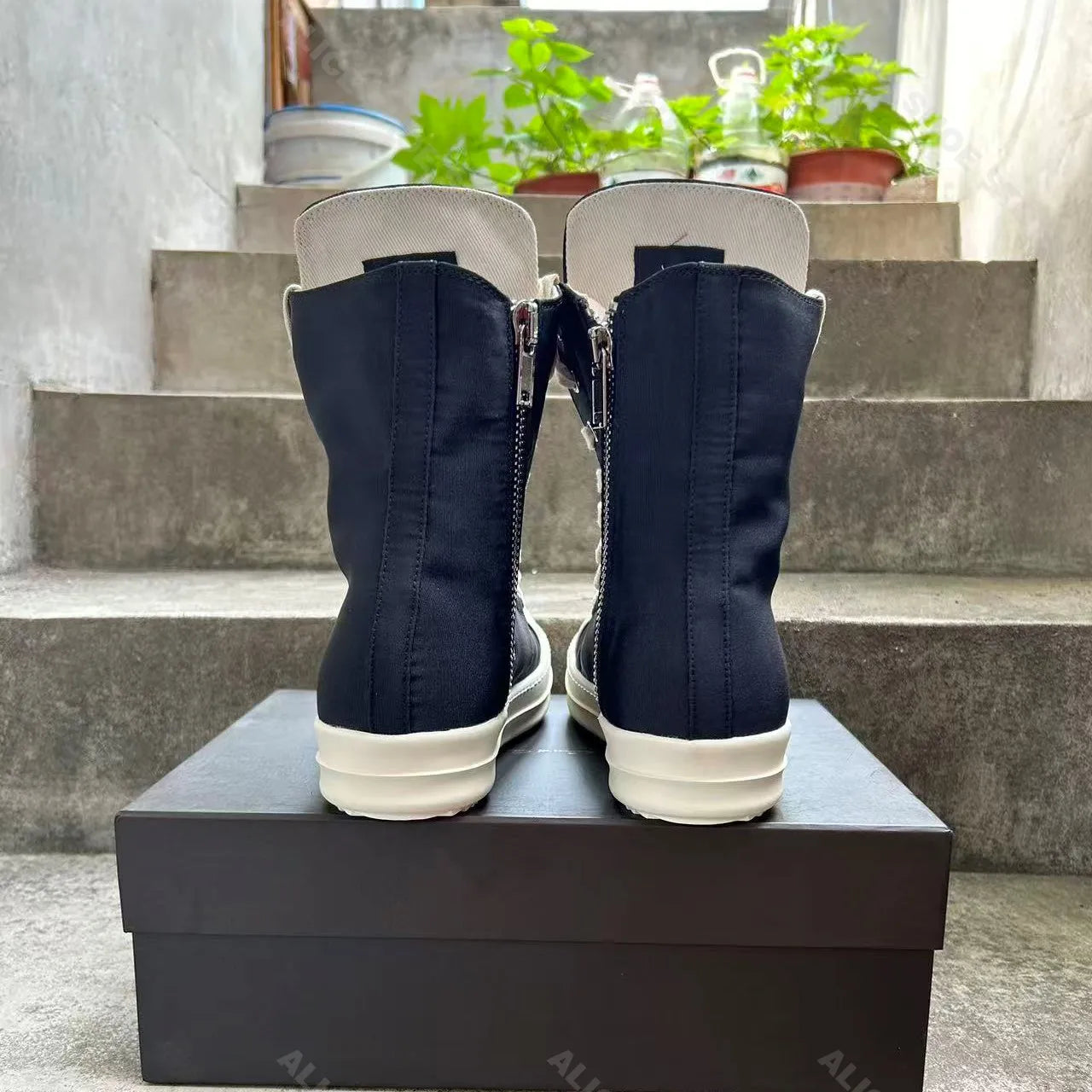 Casual High Top Women Sneaker Designer Men Shoe Black Fashion Satin Zip Shoe Classic Luxury Platform Trainer Flat Lace Up Shoe