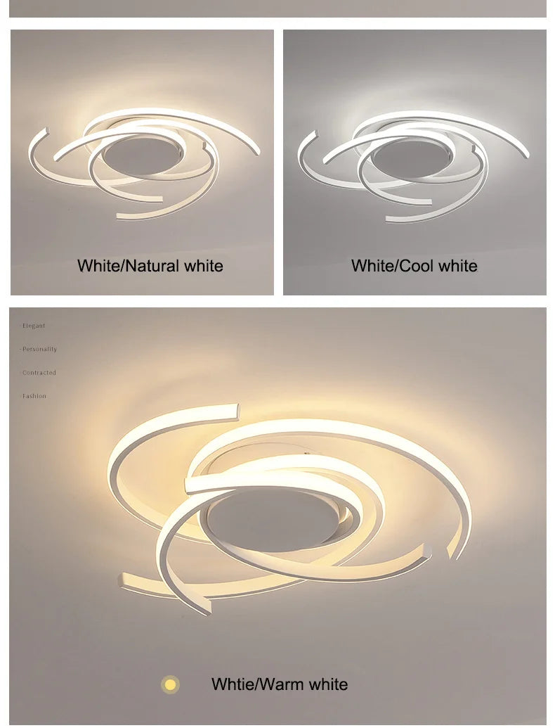 Modern LED Ceiling Lights Lighting For Living Study Room Bedroom Ceiling Lamp Indoor Lighting Home Decoration Lights White/Black