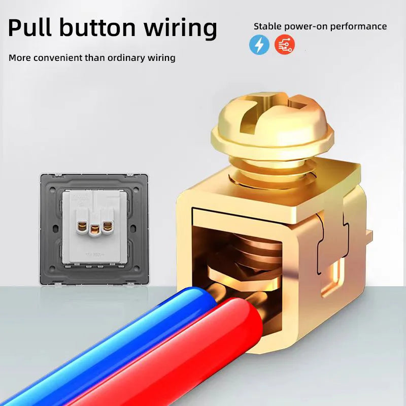 Wall Lamp Switch Panel Tempered Glass International Switch 1/2/3/4 Gang 1/2 Way Steel Rocker Light Switch On/Off Stair Switch