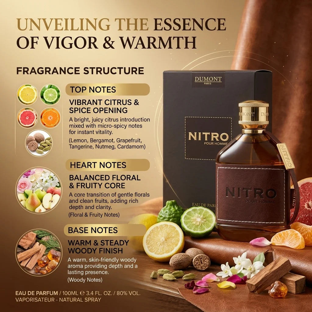 100ML Dumont Nitro Red Intense Brown Blue Green Pour Homme Eau De Parfum Cologne for Men Long Lasting Scent