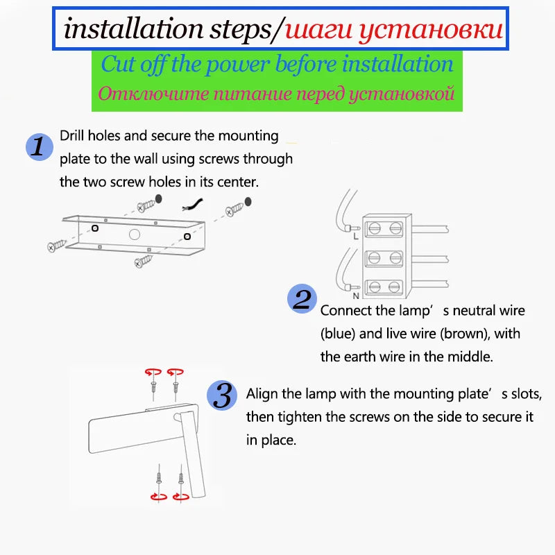 LED Wall Reading Lamp for Bedroom Hotel Minimalist Night Book Lamp Rotatable Bedside Sconce 3W Spotlight Home Lighting Fixture