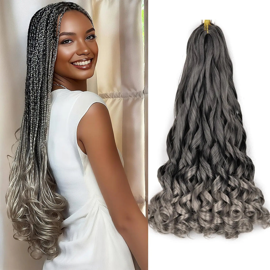 16Inch French Curls Braiding Hair Synthetic Spiral Curls Braids Hair Extensions Pre Stretched Loose Wave Braiding Hair For Women
