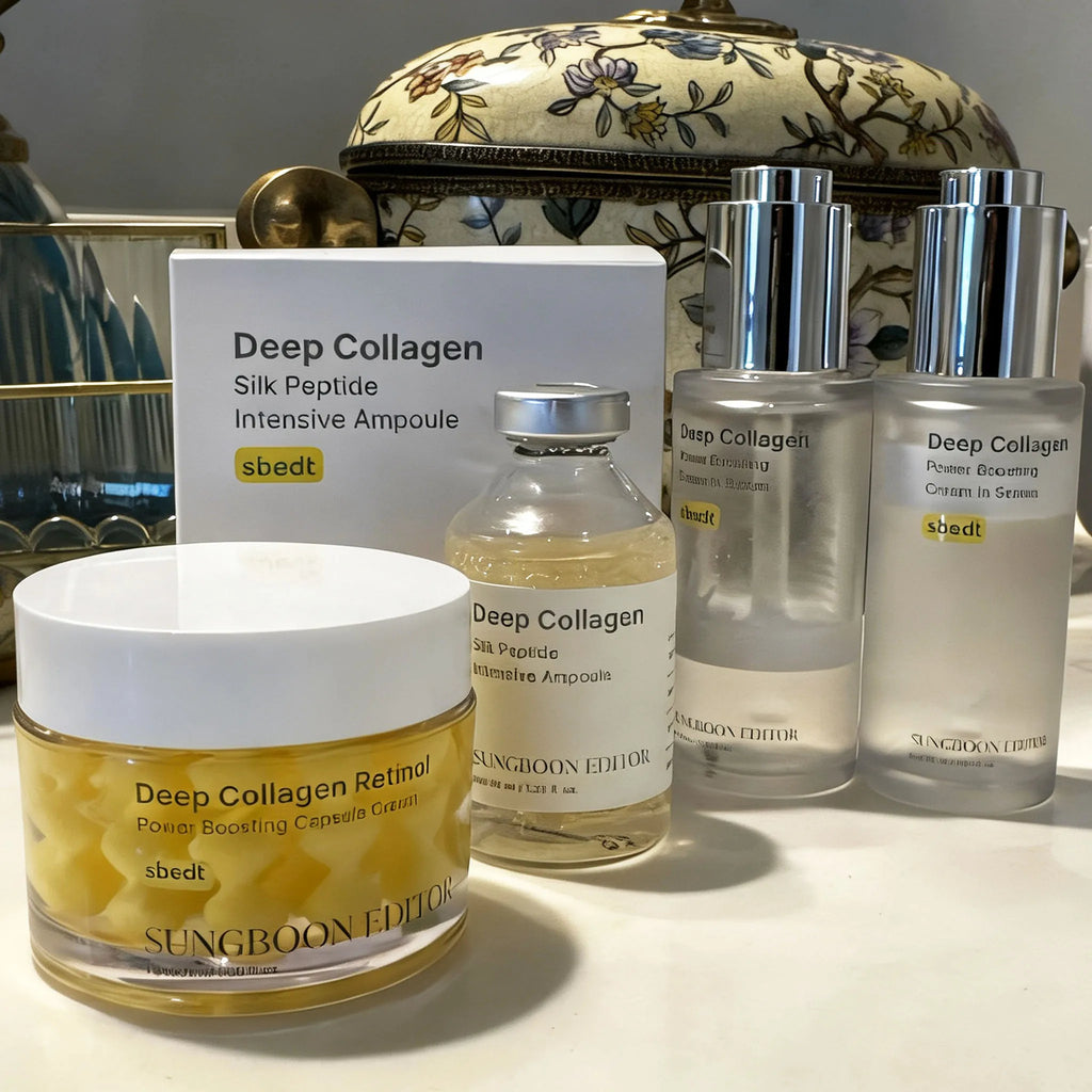Korean Sbect Skin Care Set Deep Collagen PDRN Ampoule Copper Peptides Vitamin Serum Hydrating Moisturizing Fine Lines Skin Care