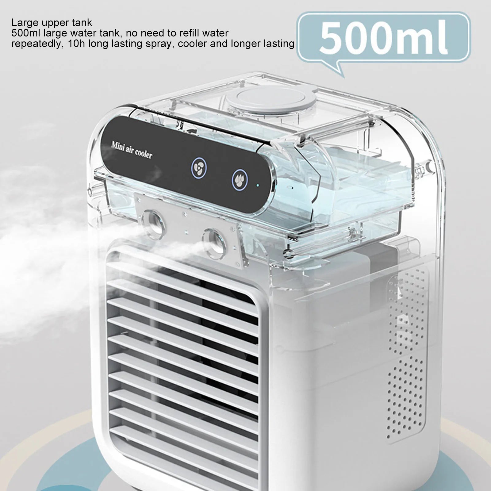 Portable Air Conditioner Small Air Cooler Efficient Cooling 500ml Water  Professional Energy Saving for Office for Camping