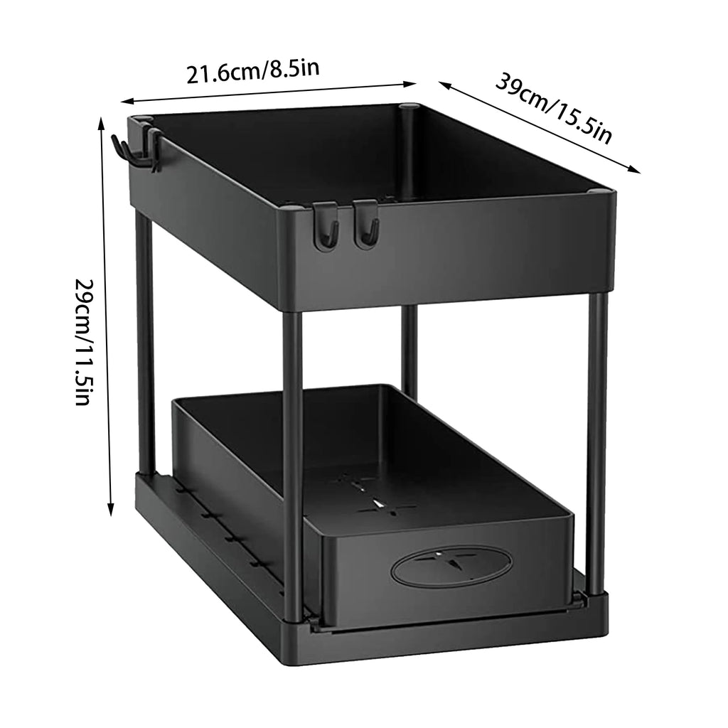 2 Tier Under Sink Organizer Kitchen Organizer Cabinet Storage Rack Multipurpose Rack Under Sink Storage for Bathroom Kitchen