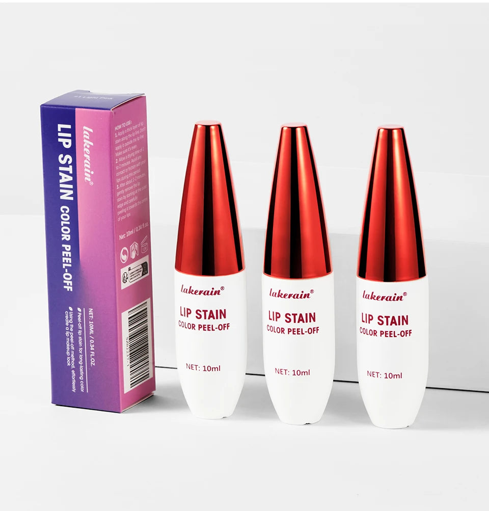 Lakerain Peel-off Lip Gloss Matte Natural Mist Lip Tinted Waterproof Long Lasting Lipstick Makeup Tear Contour Stain Cosmetics