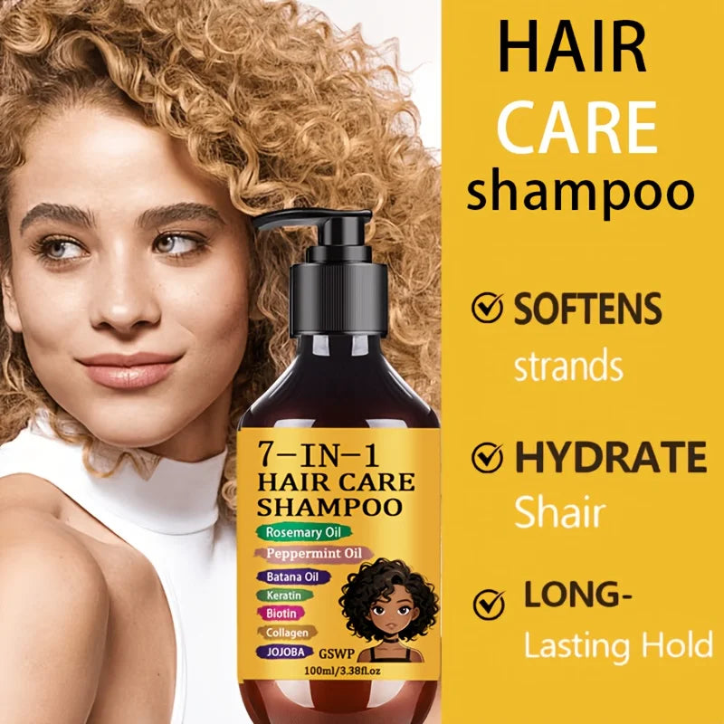 GSWP 7-in-1 Hair Care Moisturizing Shampoo, Nourish Hair Keeping Hair Voluminous and Styled While Staying Fresh. 100/200ml.