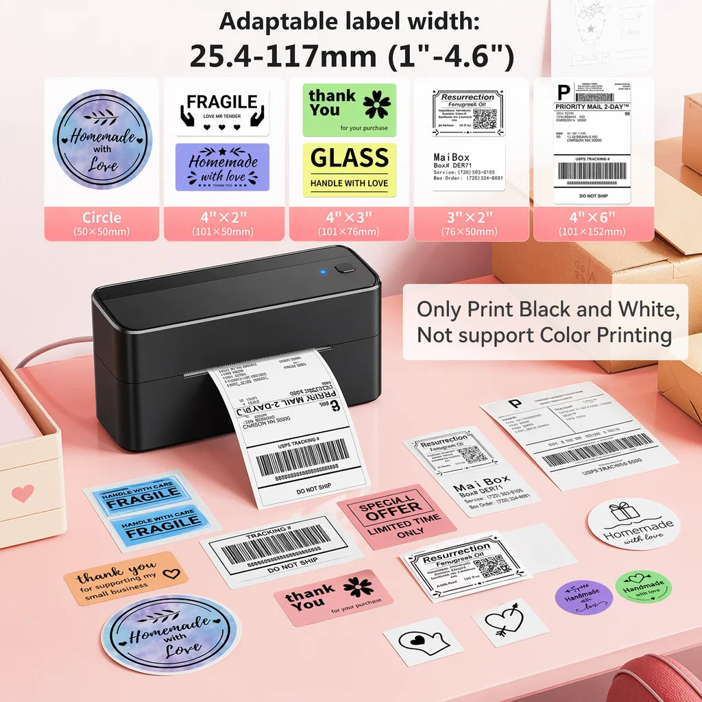 241BT 4X6 Wireless Thermal Label Printer for Small Business, Bluetooth Labels Printers for Shipping Package,