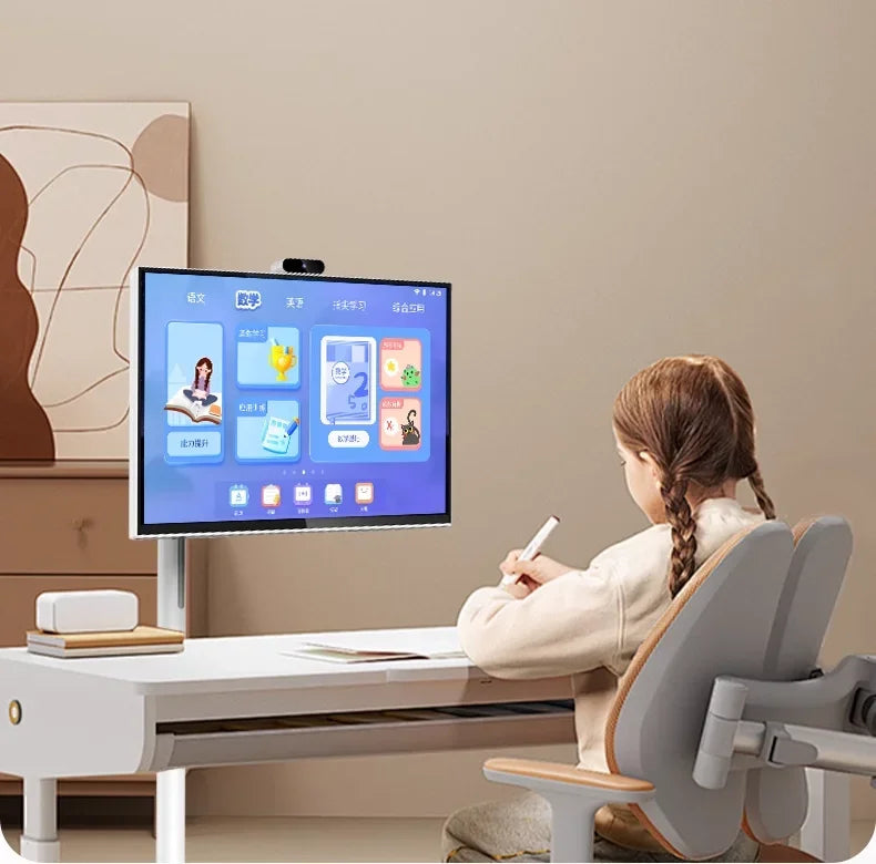 32 Inch Portable Smart TV Rotation Touch Screen Portable Android Camera  Display Tablet PC Stand Wheels Television Rechargeable