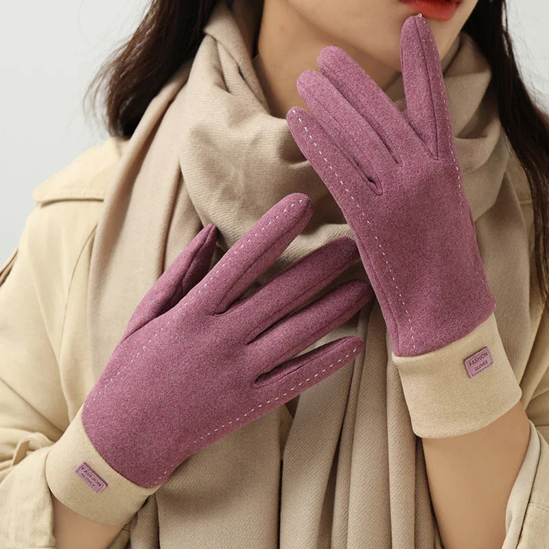 New Grace Fashion Lady Gloves Women Winter Vintage Touch Screen Driving Keep Warm Windproof Glove Mittens Dropshiping G072