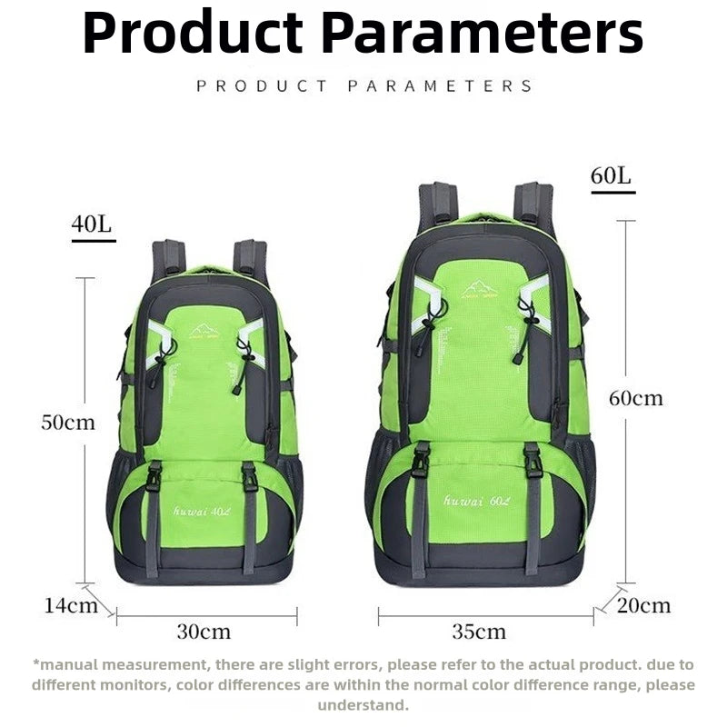 Large Capacity Travel Backpack 40l 60l Waterproof Back Pack Laptop Bag For Men Women Outdoor Travel Hiking Sports Business Trip