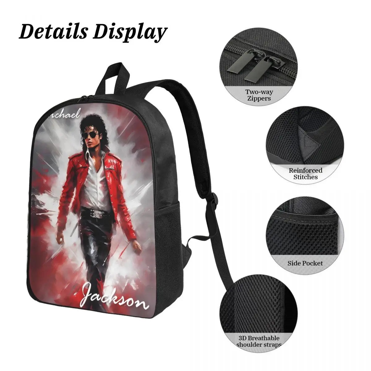 MJ 3pecs/set Backpack for Student High School Daypack Lunch bag Pencil Case