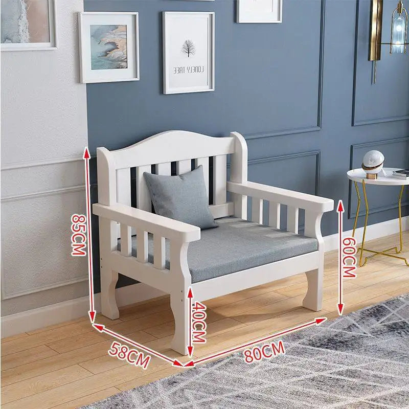 Solid wood sofa new Chinese combination wooden sofa rental room backrest bench economical living room small apartment sofa