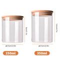 10pc Glass Sealed Jar Set 250ml 350ml Storage Tank With Bamboo Lid Seasoning Bottles, Coffee Storage Jars Kitchen Storage Jar