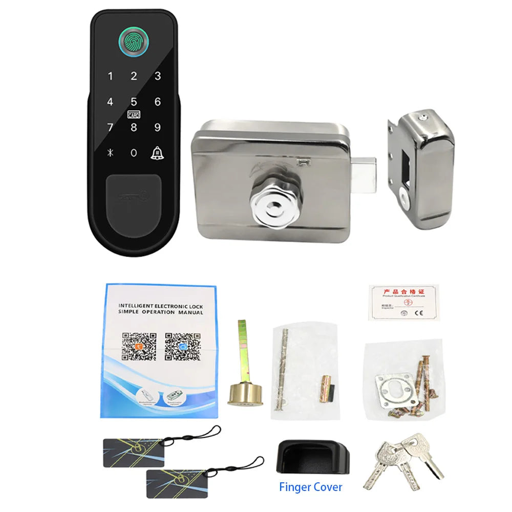 Support Tuya app Bluetooth app fingerprint intelligent door lock password RFID card wheel rim bolt lock electronic door lock