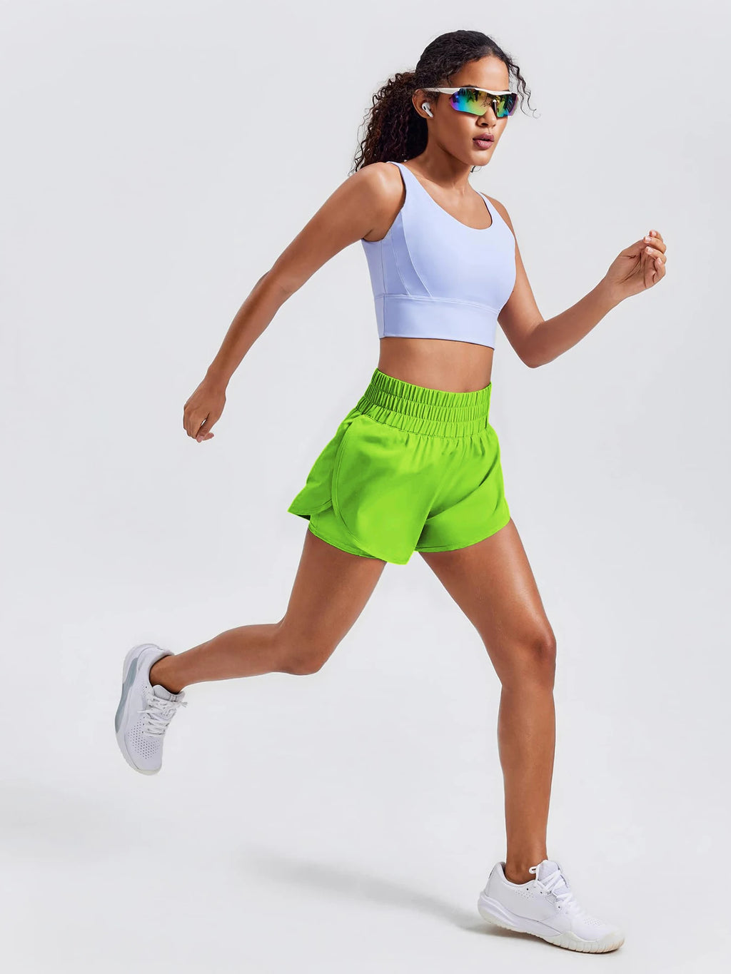 Women's High-Waisted Yoga and Running Fake Two-Piece Shorts with Anti-Exposure Design, Slimming Effect for Gym Use