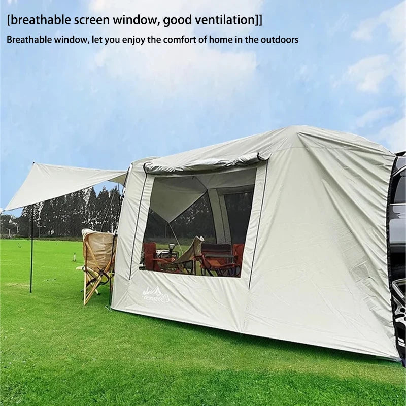 Outdoor SUV Car Camping tent Portable Waterproof Tent 3-4 people Dome Extension tent Sunshade Tunnel style tent,Large tent.