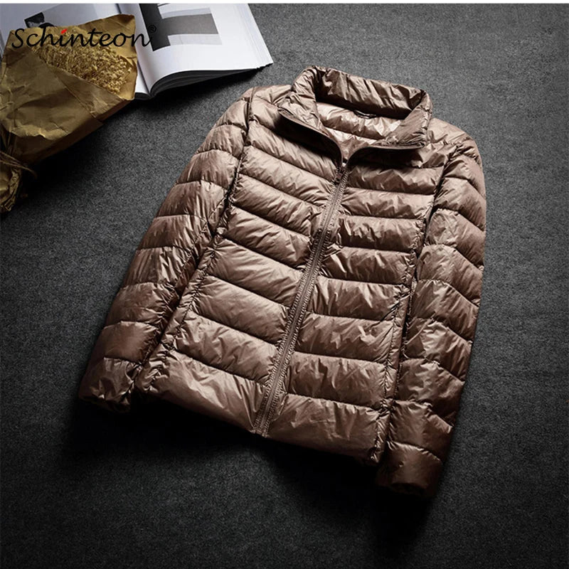 Schinteon Ultralight White Duck Down Jacket Spring Autumn Warm Slim Zipper Women Fashion Light Down Coat 13 Colors S-7XL