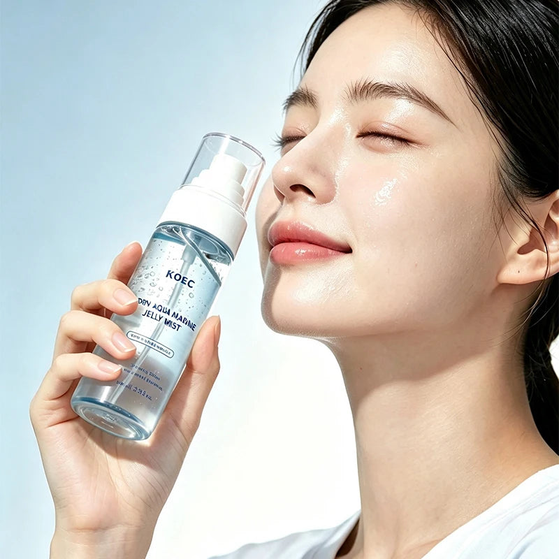 PDRN Aqua Marine Jelly Mist Face Spray Hyaluronic Acid Instant Hydration Skin Elasticity Glowing Skin Refreshing Facial Mist