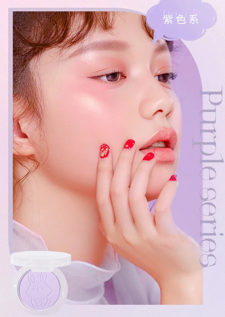 JILL LEEN Monochrome Colorful Soft Mist Blush Disc Highlight Grooming Peach Gills Purple Matte Brightening Expansion Color