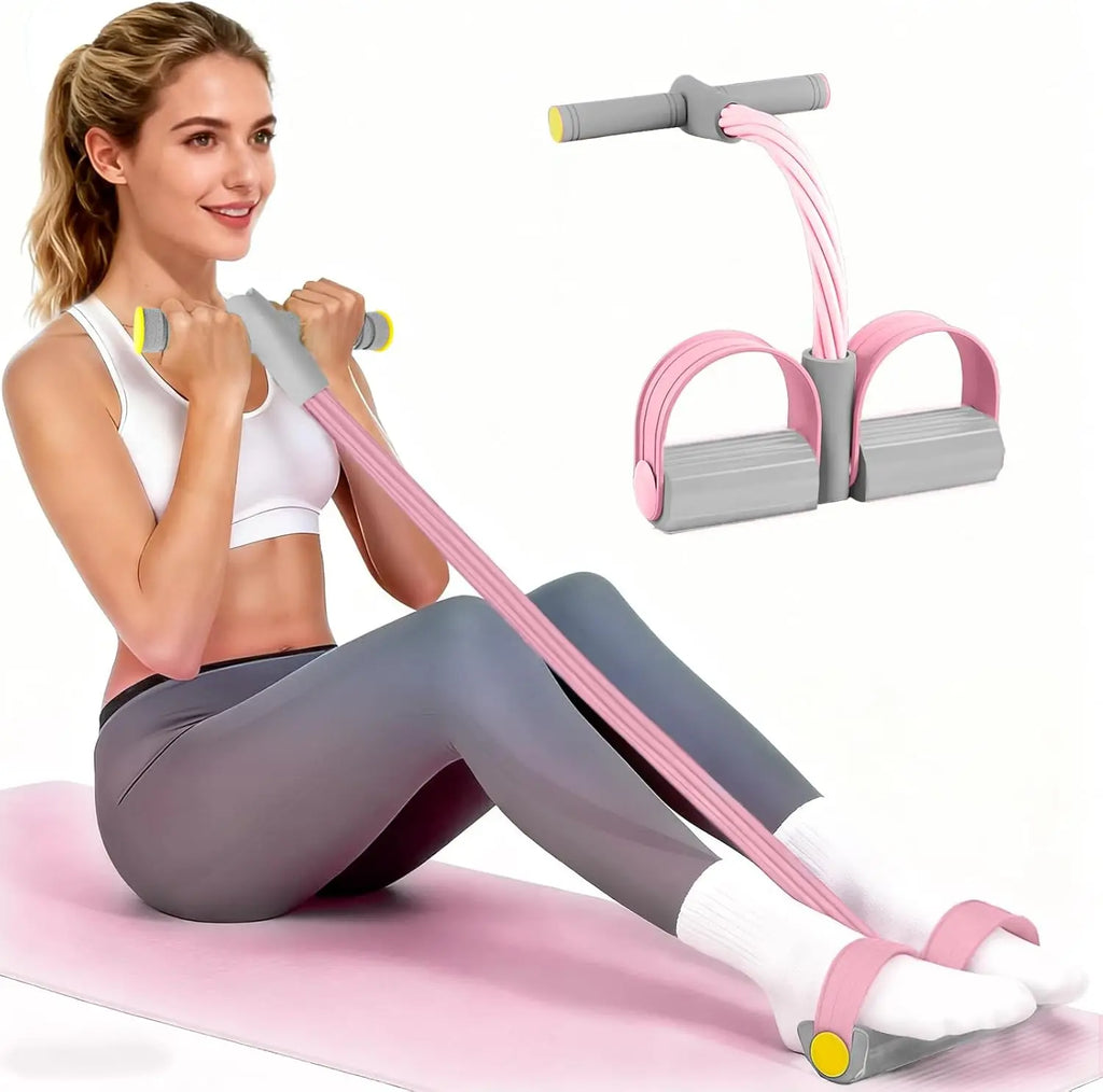 Durable 6-Tubes Multifunction Resistance Band, Natural Rubber Foot Pedal Resistance Bands, Fitness Resistance Bands