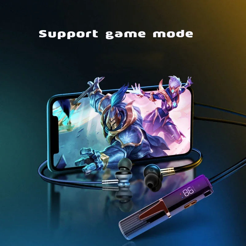 Wireless Headphones Bluetooth Neckband Earphones Big Battery Sport Running TWS Earbuds Waterproof Bluetooth5.2 Headset With Mic
