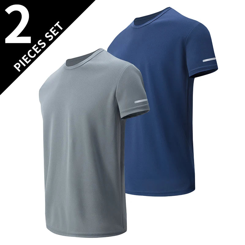 1/2 Piece Men's Four Season Short Sleeved Quick Drying Sports And Fitness Comfortable Plus Size Youth Casual Basic T-shirt