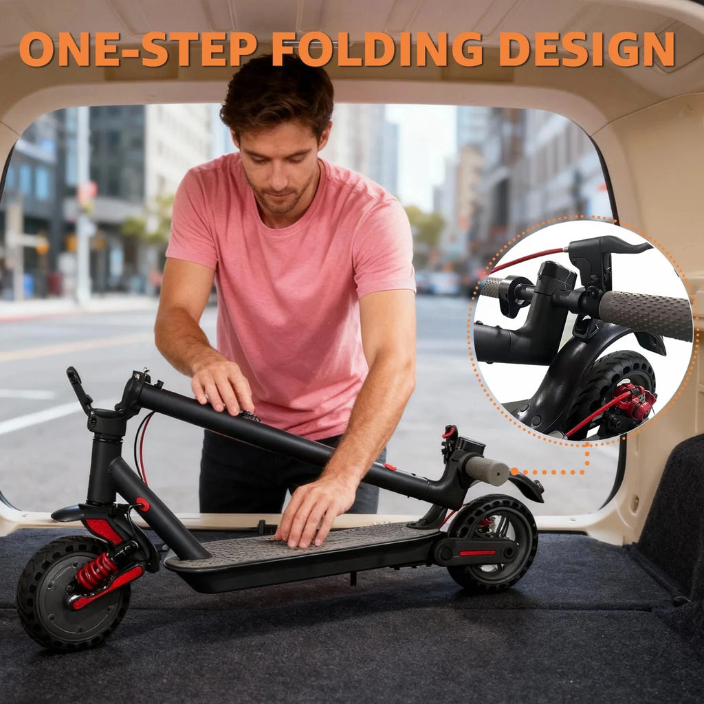 Smart 500W Electric Scooter Foldable E-Scooter Rear Motor up to 18 MPH Long Range 15 Miles Controlled Commuting Adults Scooter