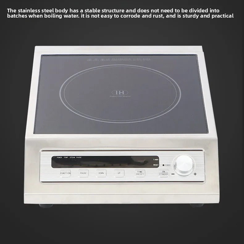 3500W Induction Cooker, Multi-function Single Burner, Waterproof LCD Display, Commercial Electric Stove, 10 Temperature Settings