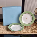 Swan Theme Serving Plate Dessert Soup Plate Fish Plate Large Round Tray Luxury Tableware for Home Use Ceramic China Bone