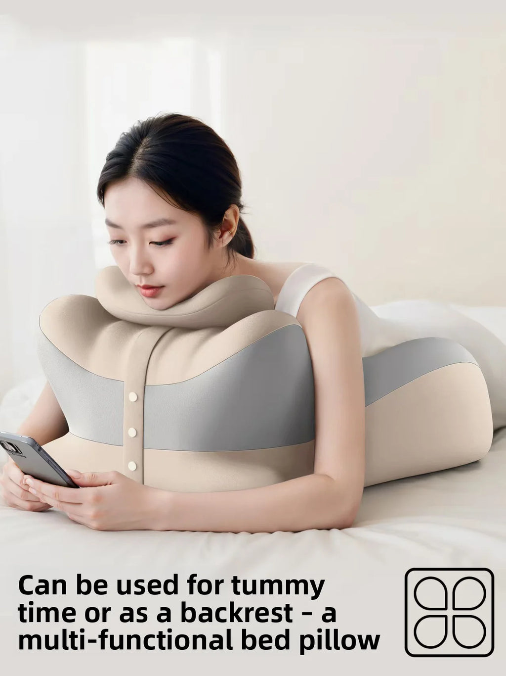 Multifunctional Memory Foam Pillow for Prone Rest, Couple Positioning Support Cushion, Bedroom Buttock Lift Pillow