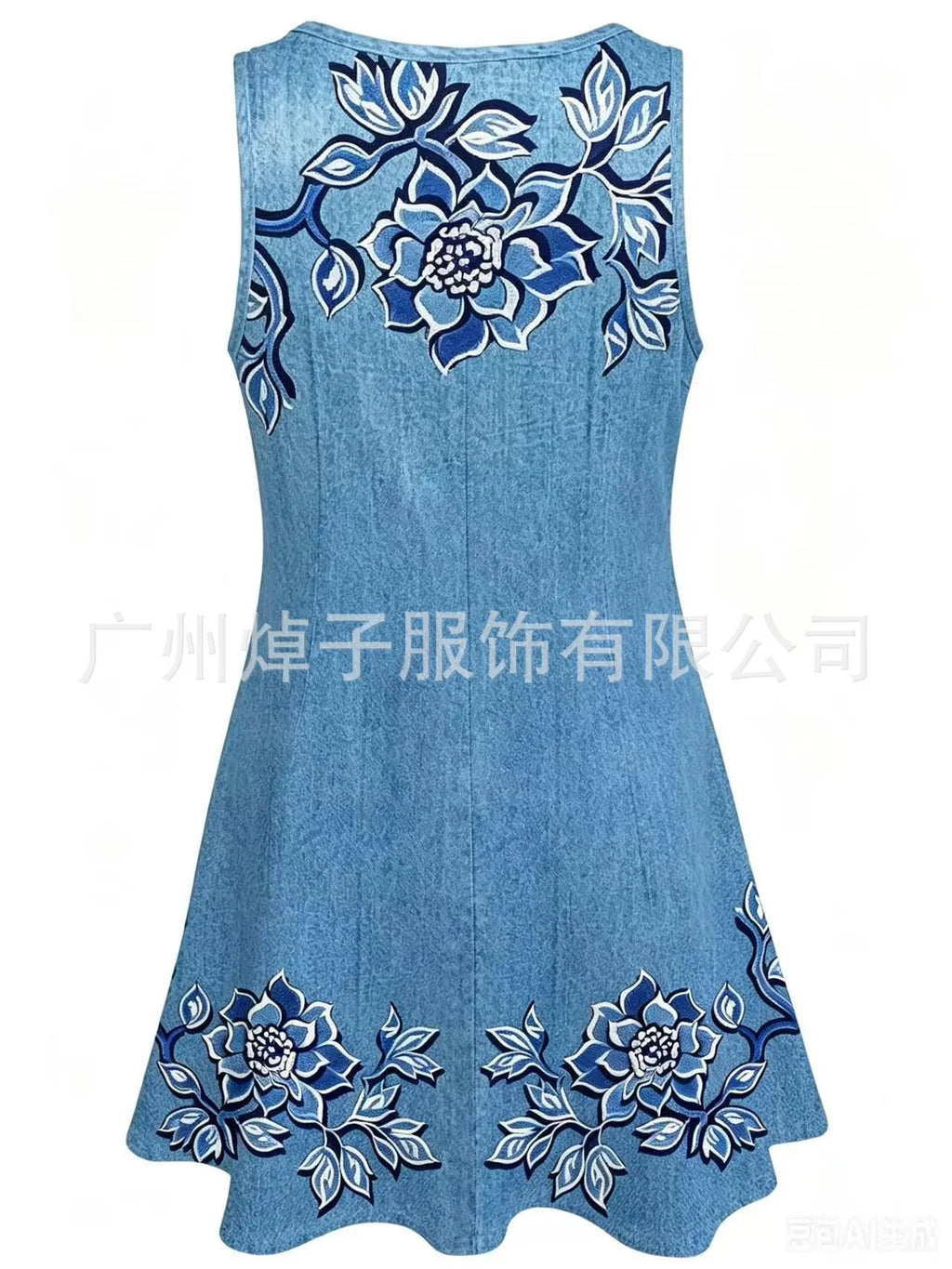 Women's Casual Summer Sleeveless Loose Fit Round Neck Pull On 3D Print Mid Length Dress for Women Beach Hiking Camping Outfits
