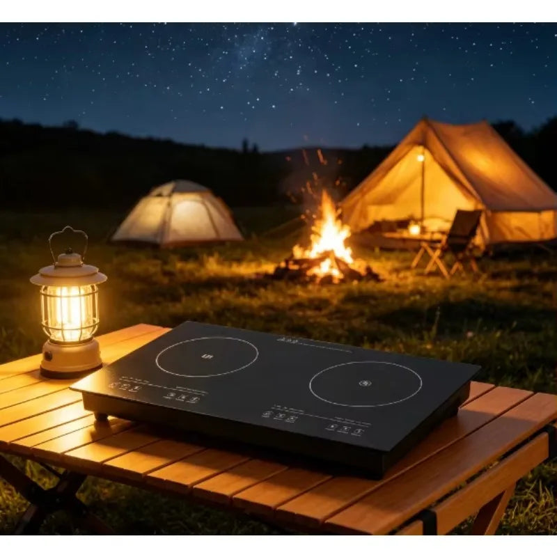 Airo Portable Built-in Double Burner Induction Cooker with Hotpot Function 4000-4999W Rapid Heating Waterproof Touch Control