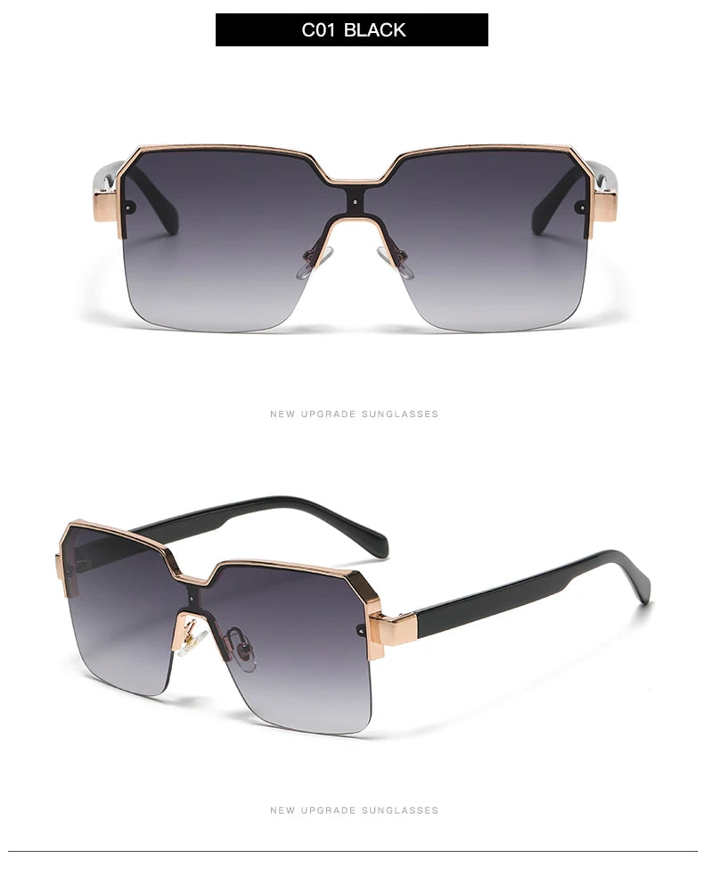 Men Women Frameless Square Sunglasses Luxury Brand Design Fashion Vintage Sun Glasses Square Alloy Frames Shades Eyewear UV400