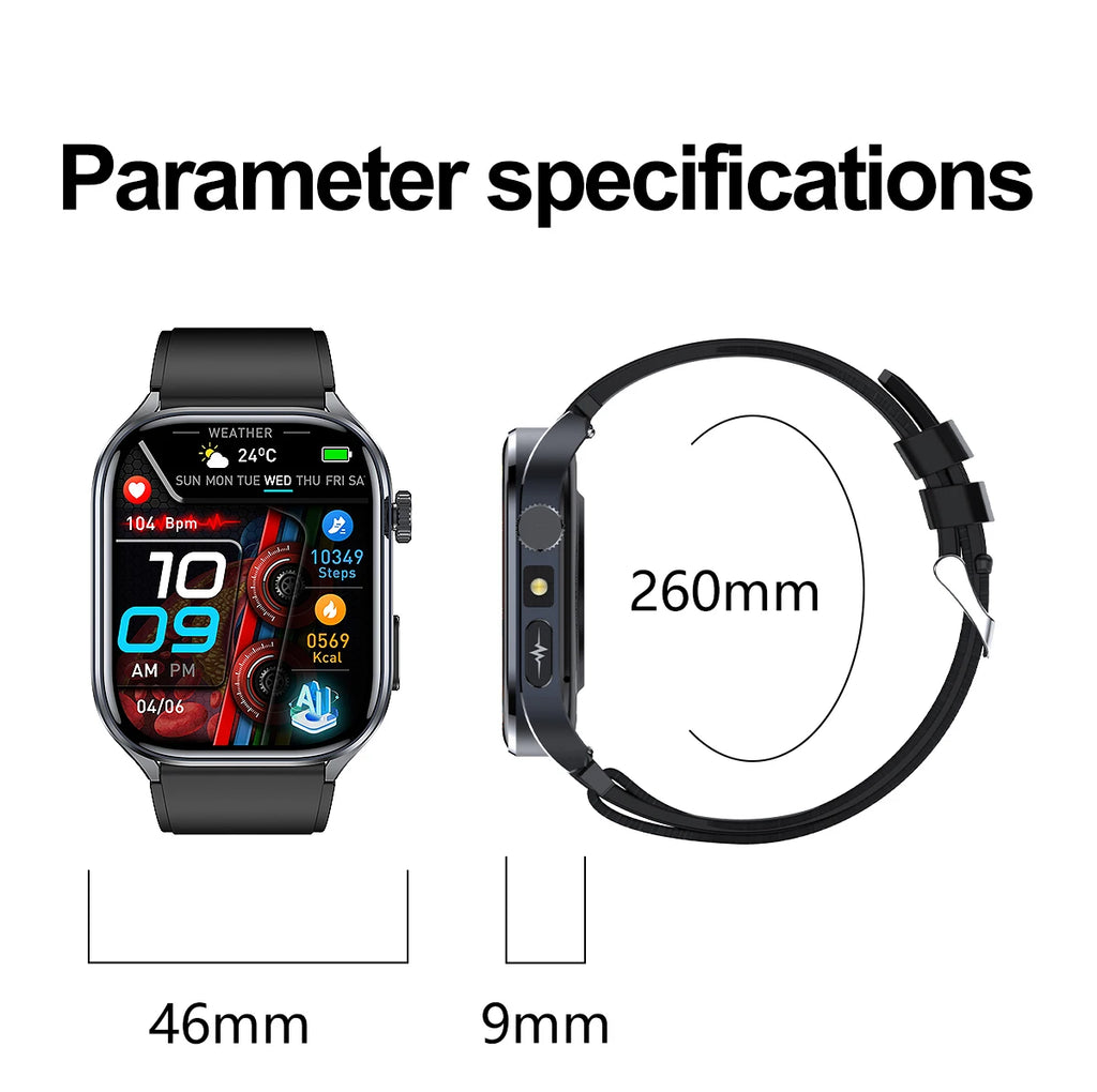 2026 New AI-Diagnosis Care Smartwatch Accurate ECG Uric Acid Lipids Blood Pressure Body Fat IP68 Waterproof Fitness Smartwatch