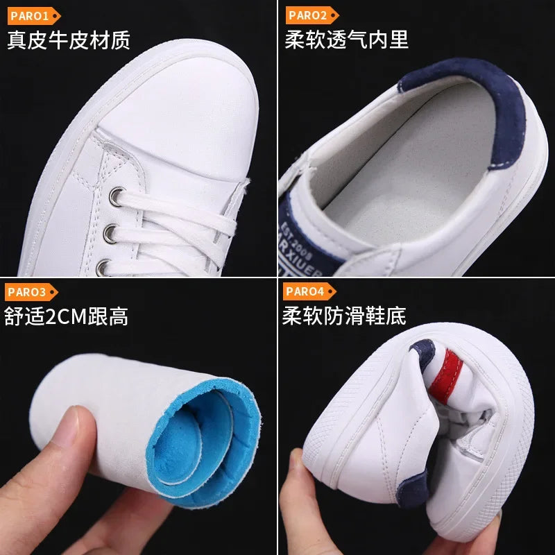 2026 Spring/Summer Autumn/Winter Casual Women's Leather Shoes White Flat Bottom Soft soled Breathable Sneakers Running Shoes