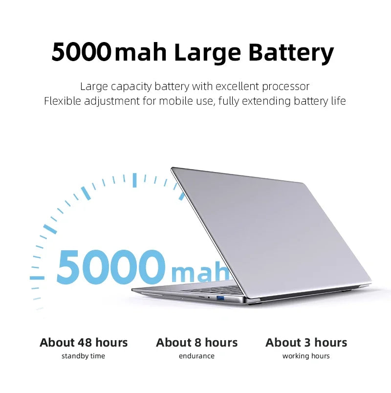 2026 Portable Laptop Computer Intel Atom A3950 Notebook PC 12GB RAM 512GB 1TB M.2 SSD Windows 11 Pro 14.1" Office Study Computer