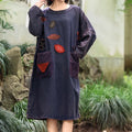 Masss Wasss 2025 Fall Females Classic Vintage Embroidery Oversized Denim Dresses Womens Fashion Loose Vestidos Leisure Clothes